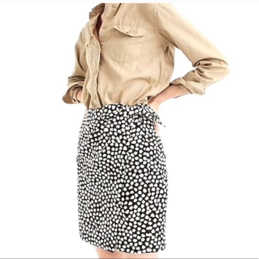 NWT J. Crew Metallic Pebble Print Jacquard Skirt